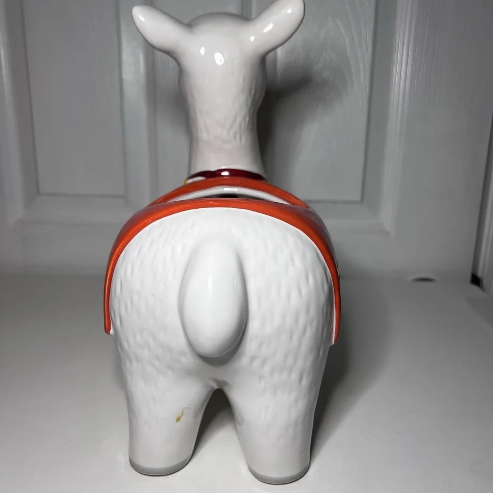 Ceramic Llama Planter Orange Blanket‎ 11